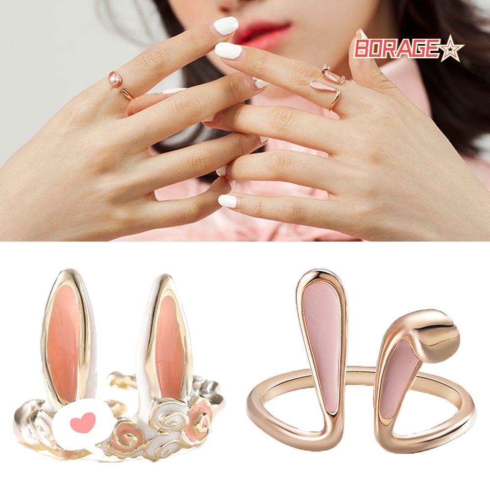 BORAG Nhẫn Hở Hình Thỏ Dễ Thương Cho Nữ