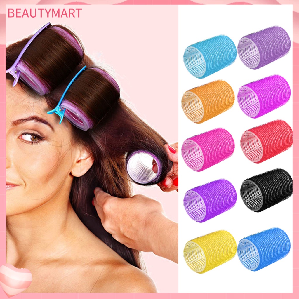 Set 10 Lô Uốn Tóc Tự Dính DIY Không Dùng Nhiệt Màu Sắc Ngẫu Nhiên