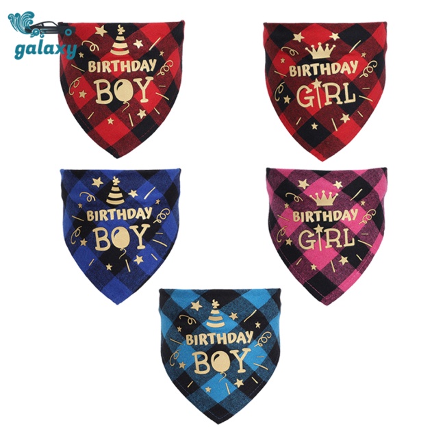 Galaxy Khăn Choàng Cổ Tam Giác Họa Tiết Caro Dành Cho Thú Cưng