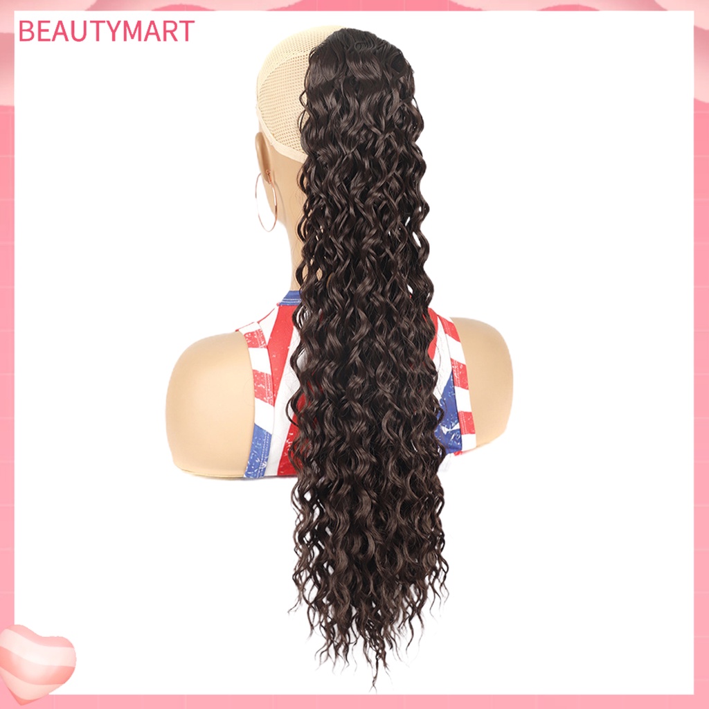 Bộ Tóc Giả Dài Xoăn Dày Mềm Mại Chống Trượt Có Dây Rút Dành Cho Nữ
