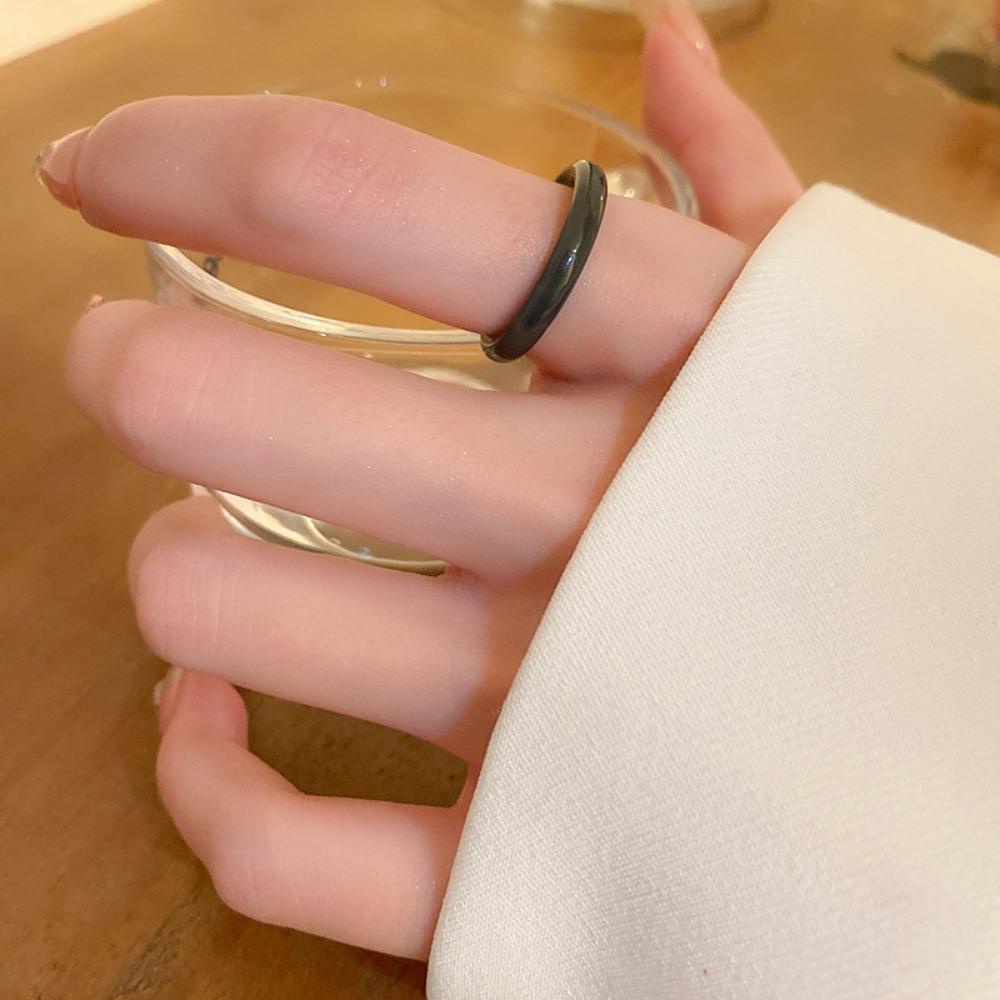 Epoch Nhẫn Đeo Ngón Tay Bằng Nhựa Acrylic Trong Suốt Phong Cách Hàn Quốc Cổ Điển Thời Trang Cho Nữ