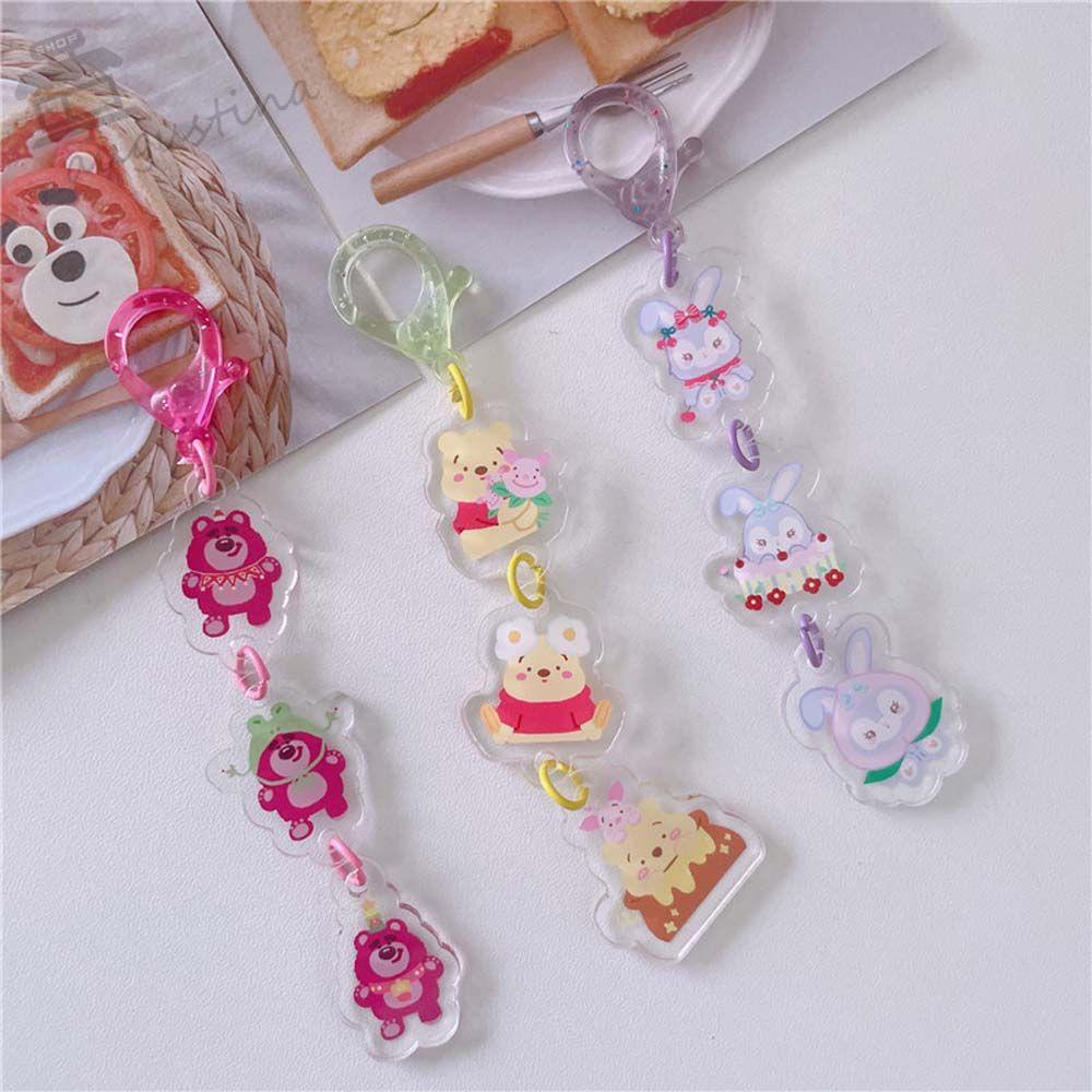 AUGUSTINA Móc Khóa Hình Gấu StellaLou Dâu Tây Đáng Yêu