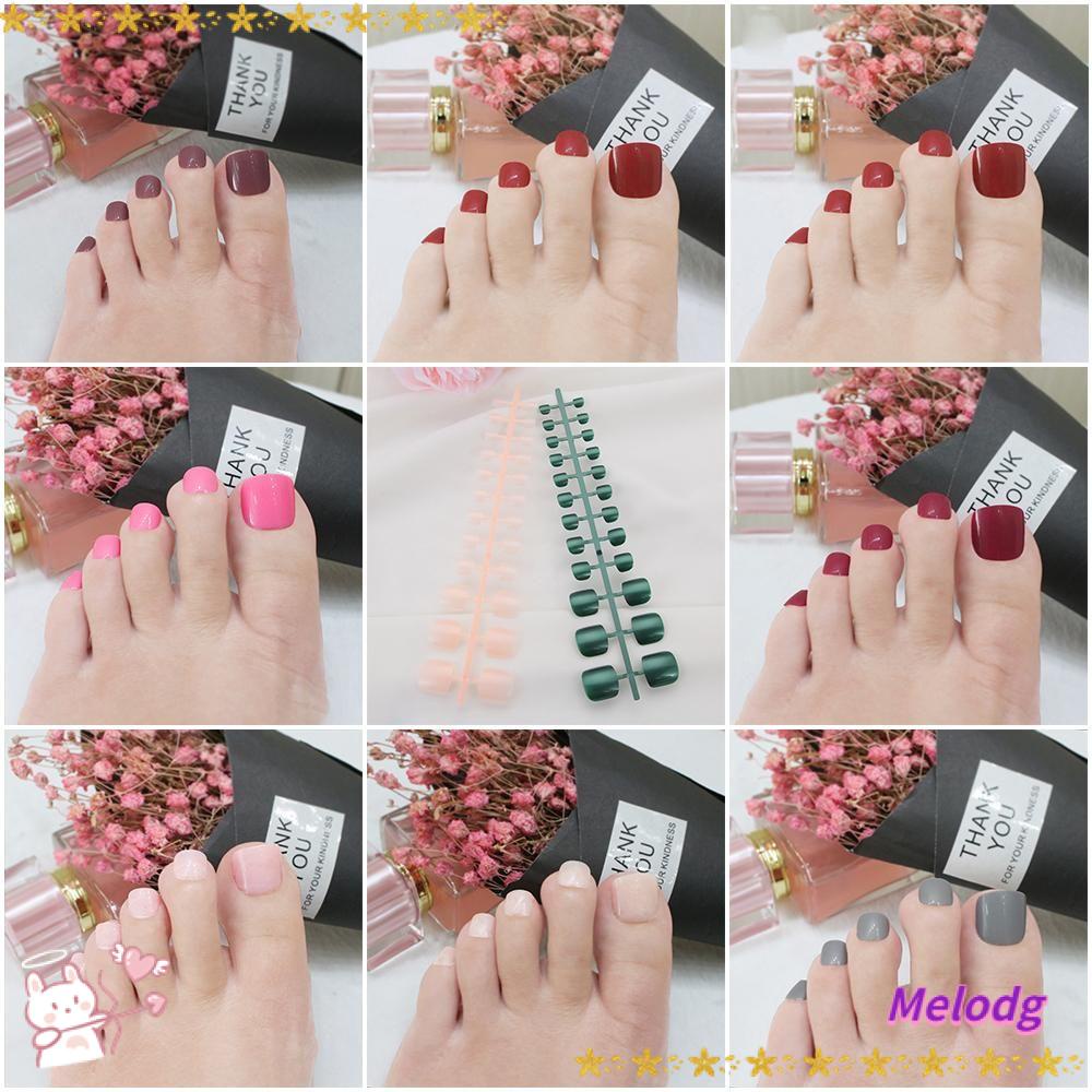 MELODG Móng Chân Giả Mềm Mại Phong Cách Pháp