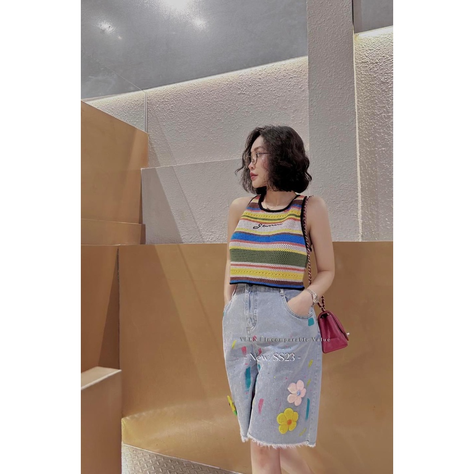 Áo len ba lỗ gan.nie Bo.he.me