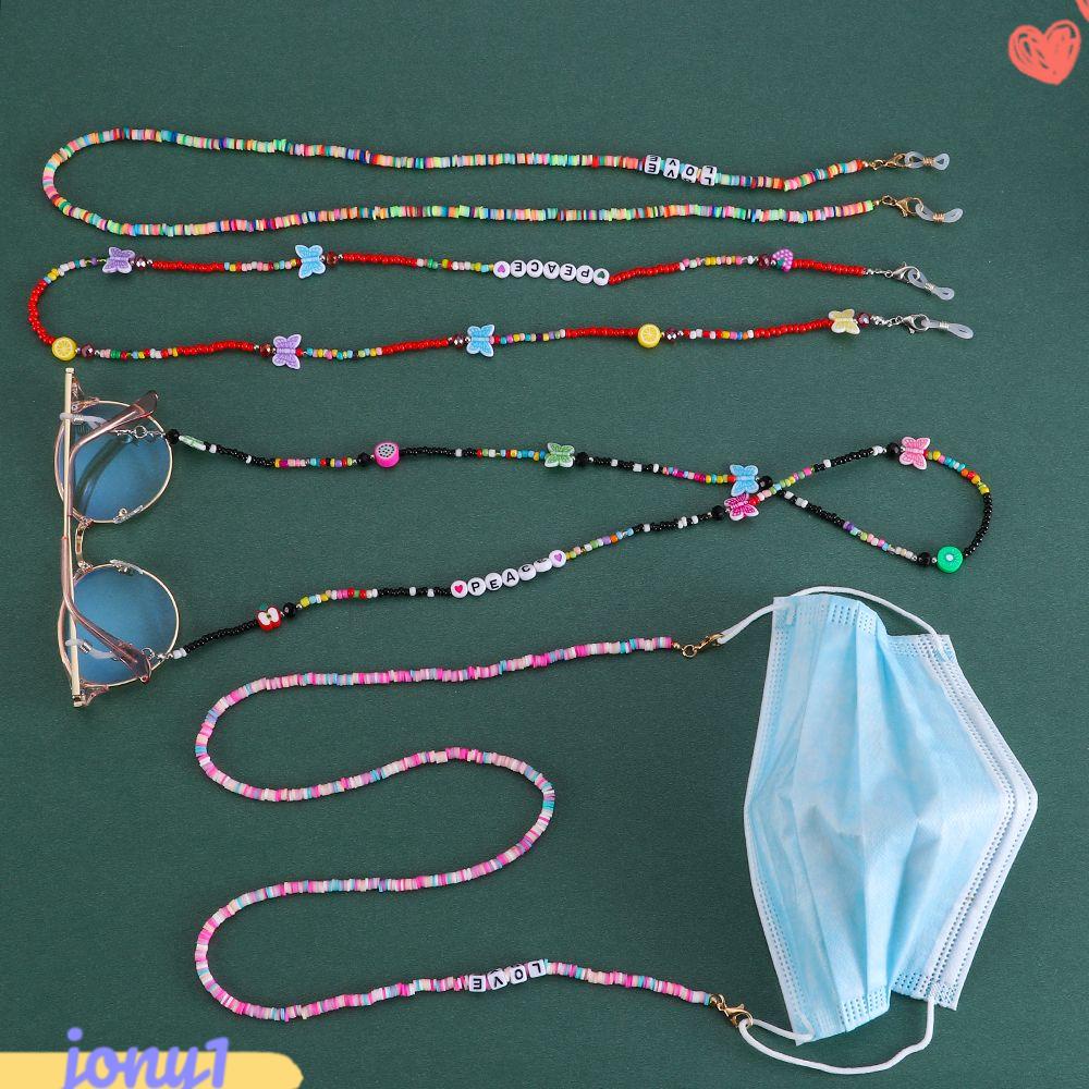 JONYE Dây Đeo Mắt Kính Xỏ Hạt In Chữ Thời Trang