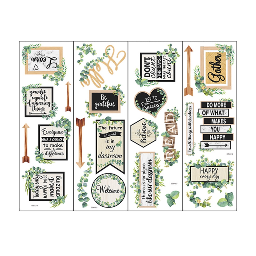 Set 4 Miếng Dán Tường Bằng PVC Chống Nước In Slogan Truyền Cảm Hứng Có Thể Tháo Gỡ Trang Trí Nhà Cửa