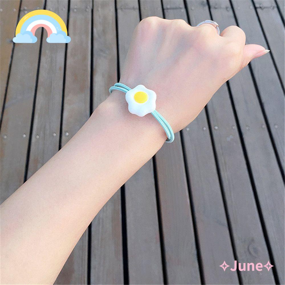 JUNE Dây Cột Tóc Hình Quả Trứng Thời Trang Cho Nữ