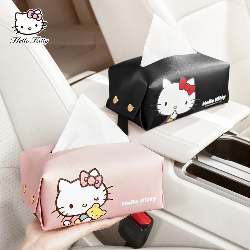 Hộp Đựng Khăn Giấy Hình Hello Kitty Gắn Tấm Che Nắng Xe Hơi