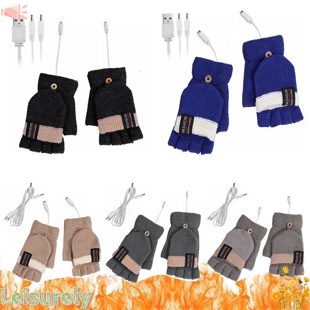 LEILY Găng Tay Len Hở Ngón Ấm Áp Thời Trang Cho Nữ