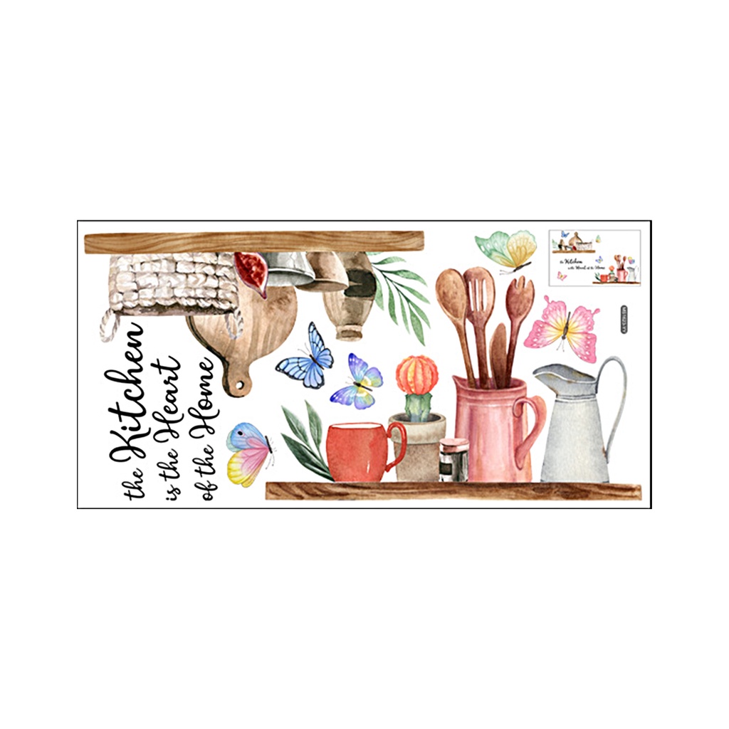 Giấy Dán Tường Tự Dính Chống Thấm Nước Họa Tiết Bướm Hoạt Hình Nhiều Màu Sắc 30x60cm Có Thể Tháo Gỡ Trang Trí Nhà Bếp