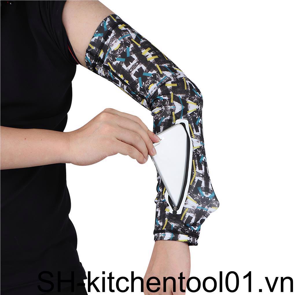 Ống Tay Áo Nén Khí Chống Trượt Chống Tia UV Kèm Túi Đựng Điện Thoại Tiện Dụng