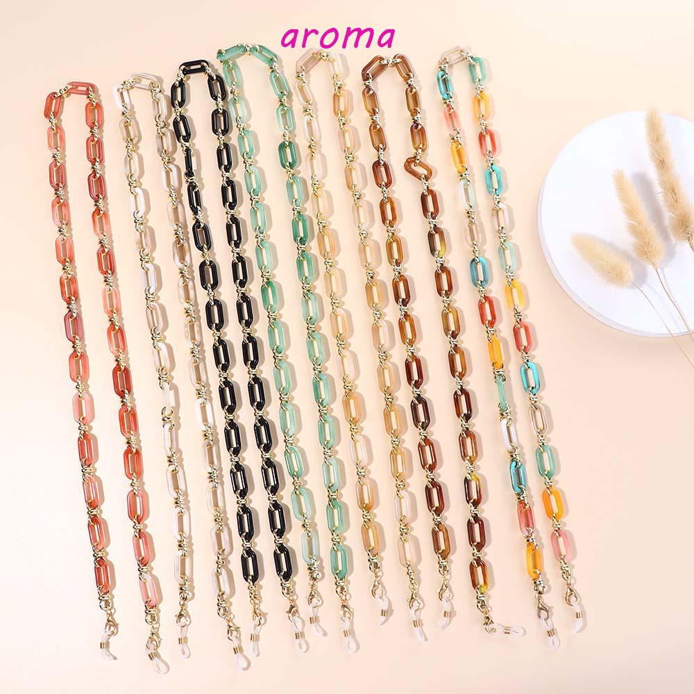 AROMA Dây Đeo Mắt Kính Chống Thất Lạc Chống Trượt Bằng Kim Loại Nhiều Màu Sắc