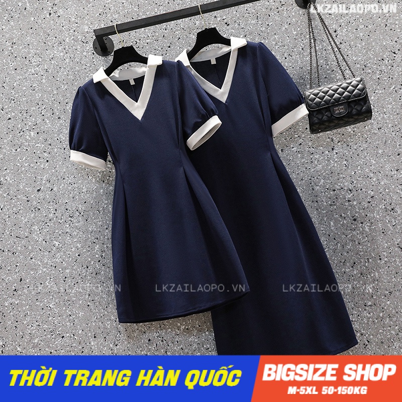 Đầm dáng ôm Bigsize Váy nữ tay ngắn cổ chữ v mùa hè Phong cách Hàn Quốc Thời Trang tiểu thư sang chảnh cá tính xinh đẹp quảng châu cao cấp