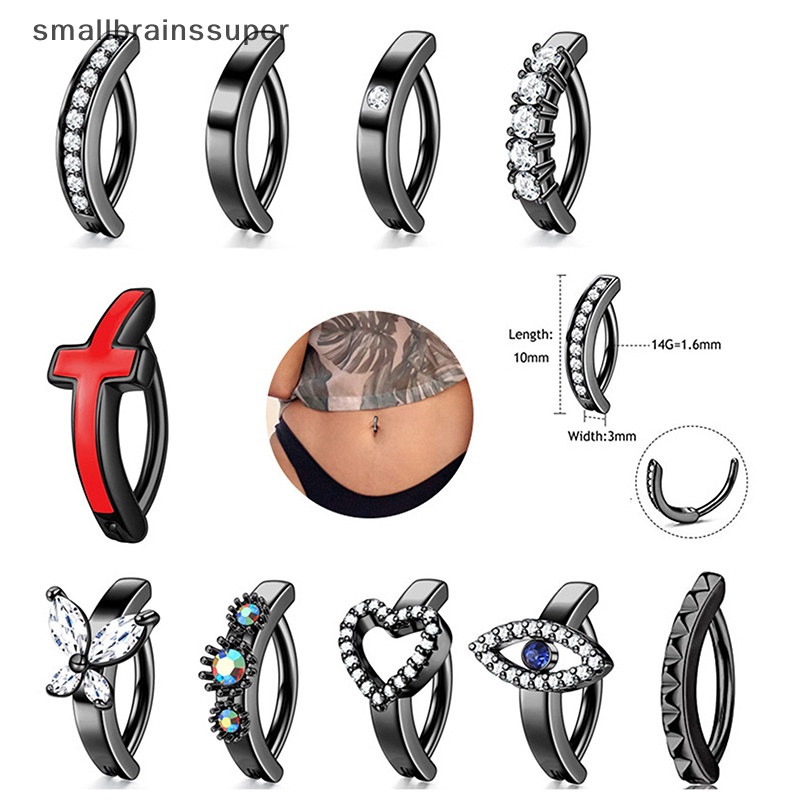 Khuyên Rốn Dạng Thanh Tạ Cong Bằng Thép Không Gỉ Đính Đá Zircon Thông Dụng Cho Nữ SBS