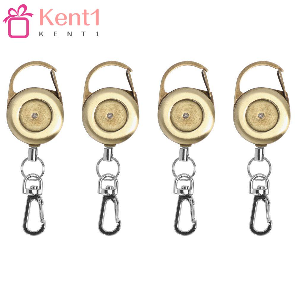 KENT1 Set 1 / 2 / 4 Móc Khóa Bảo Vệ Dây Thắt Lưng Bằng Thép Không Gỉ Có Thể Thu Gọn