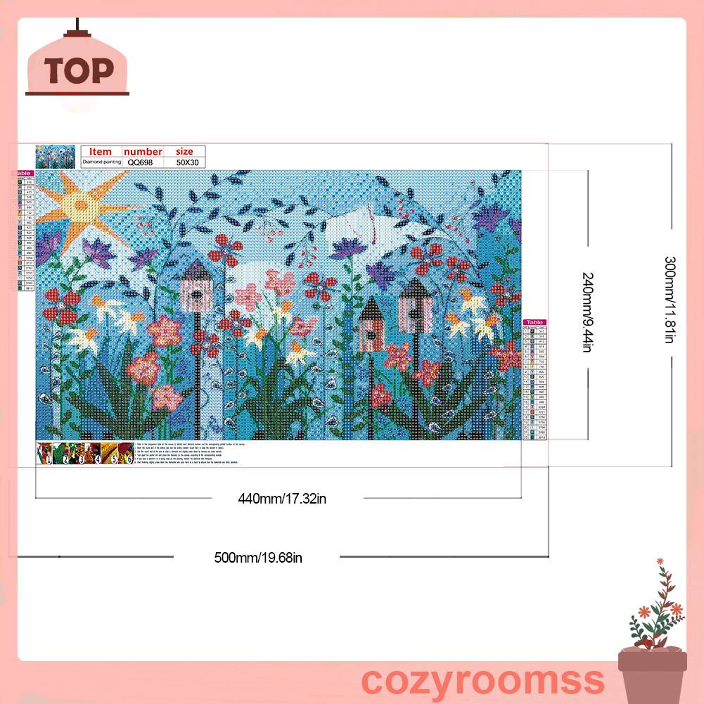 Tranh Đính Đá Kim Cương Toàn Bộ 5D DIY Hình Vẽ Hoa Trang Trí Nhà Cửa