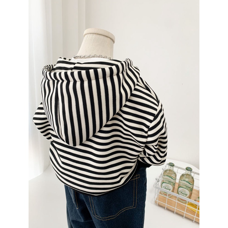 Áo Khoác Hoodie Mỏng Kẻ Sọc Phong Cách Hàn Quốc Thời Trang Xuân Thu Mới Cho Bé Trai