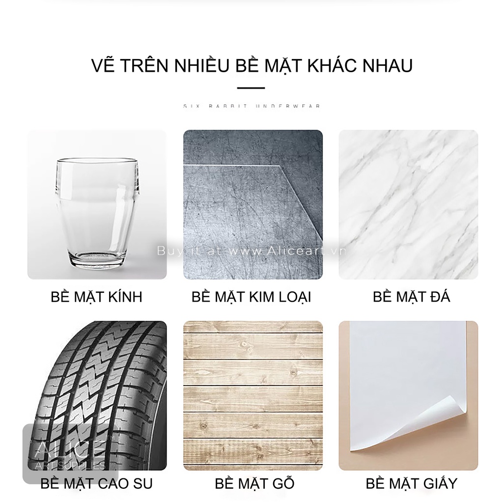 Bút Sơn Vẽ Đa Năng Trên Kim Loại, Kính, Nhựa, Gỗ, Không Phai Màu Ngòi 2.8mm Chính Hãng