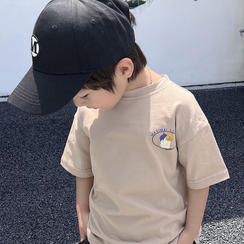 Áo Thun cotton Tay Ngắn Thời Trang Hàn Quốc Cho Bé Trai
