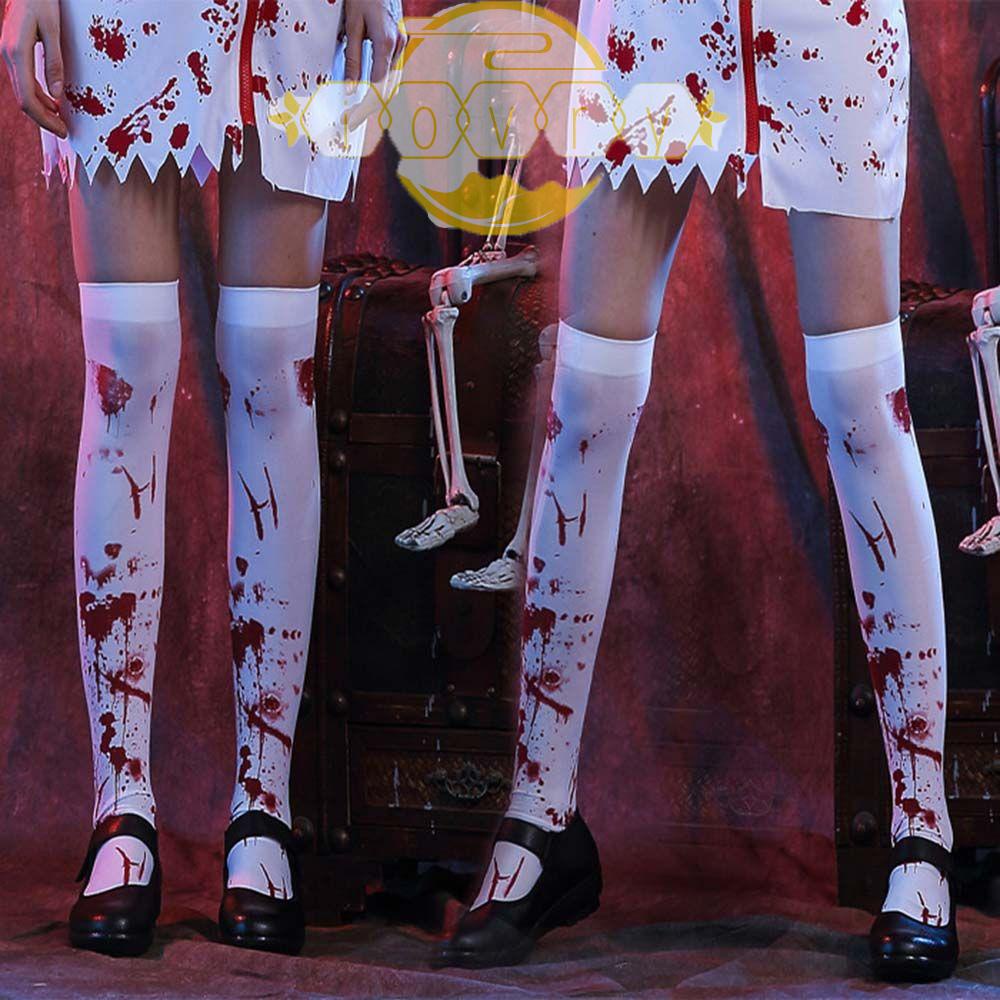 IVORY Tất Có Khóa Kéo Hoạ Tiết Bộ Xương Hóa Trang Halloween
