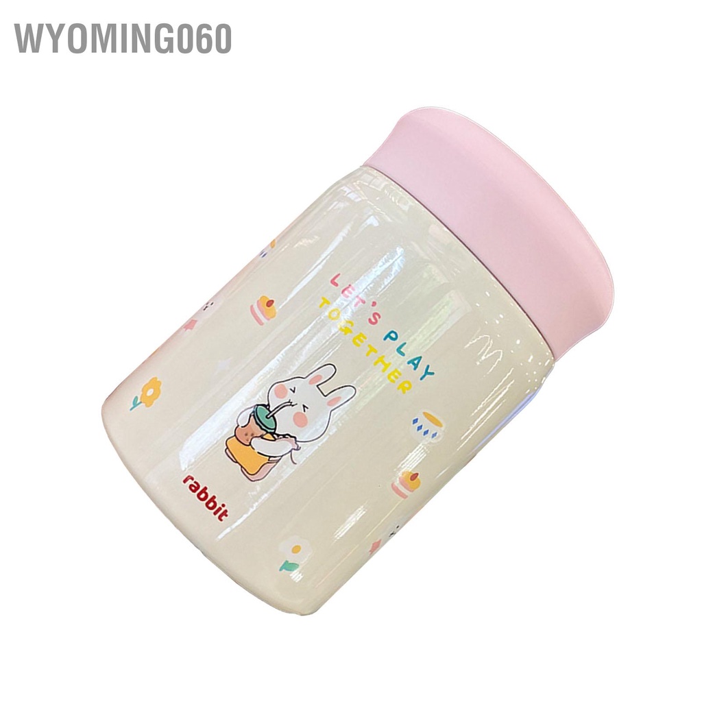 Wyoming060 Bình đựng thức ăn chân không cách nhiệt bằng thép gỉ 320ml có nắp đậy cho chai di động hoạt hình ngoài trời