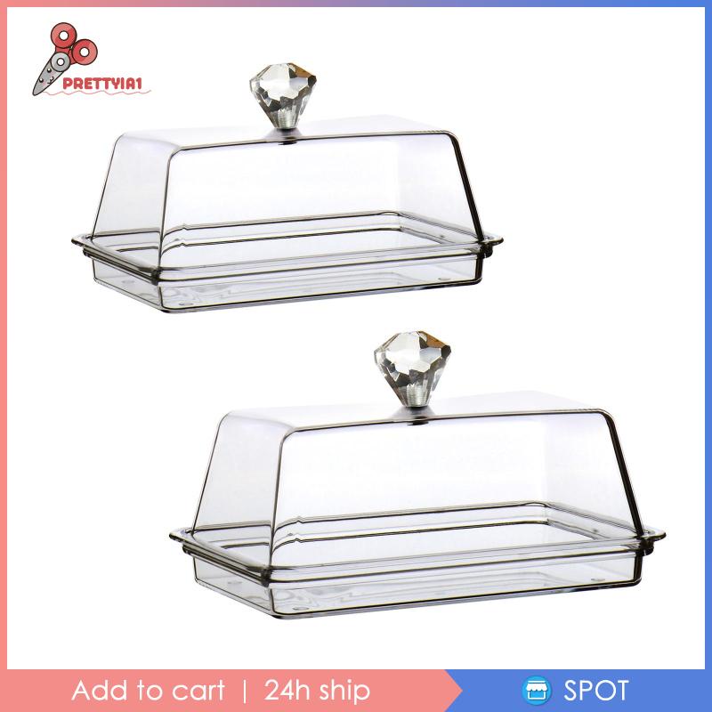 Khay Đựng Bơ / Phô Mai Trong Suốt Kèm Giá Đỡ Tiện Dụng Prettyia1