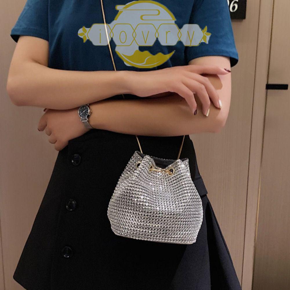 IVORY Túi Xách Đeo Vai Màu Trơn Lấp Lánh Thời Trang Cho Nữ