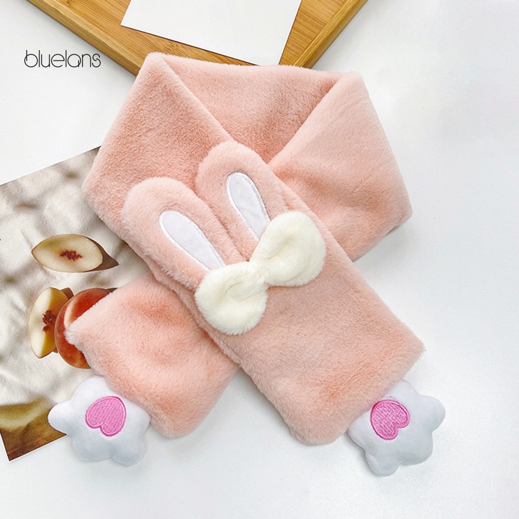 Khăn Choàng Cổ Lông Nhung Họa Tiết Thỏ Hoạt Hình Thời Trang Thu Đông Cho Nữ