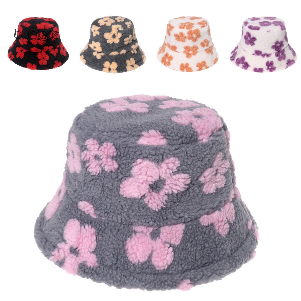 Nón Bucket Vải Bông Họa Tiết Hoa Nhỏ Gọn Nhẹ Giữ Ấm Thời Trang Unisex