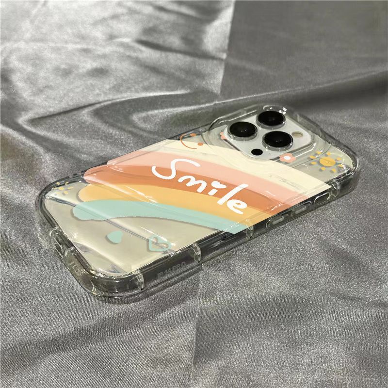 Ốp Điện Thoại Mềm Trong Suốt Họa Tiết Cầu Vồng / Chữ Tiếng Anh GQMS 1312 Cho iPhone14promaxxr 7118