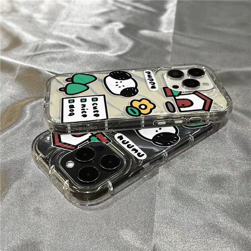 Ốp Điện Thoại Mềm Trong Suốt Họa Tiết Cún Và Cây Dễ Thương Cho iPhone14promax 1312 / 11 7 / 8plus xr / sins G90F