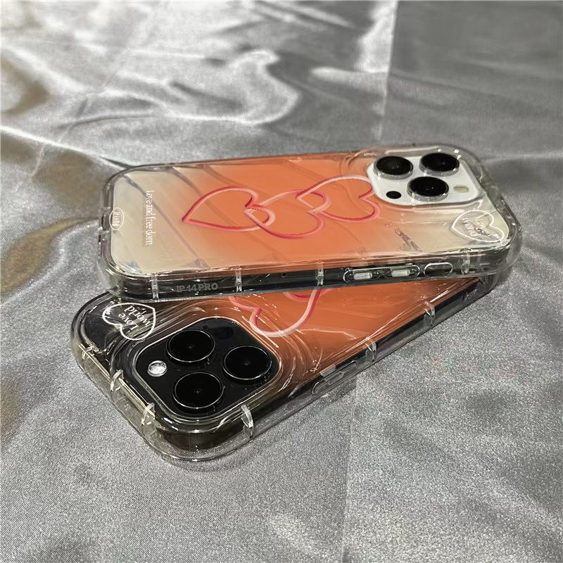 Ốp Điện Thoại Mềm Trong Suốt Màu Gradient Họa Tiết Trái Tim Cho Iphone 14Promax Xr 1312 11 87 EKD8