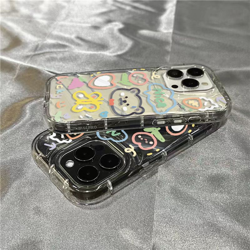 Ốp Điện Thoại Mềm Trong Suốt Họa Tiết Cánh Bướm / Gấu Dễ Thương Cho Iphone 1312iphone14promax 711 / 8 xr / plus XH3Z