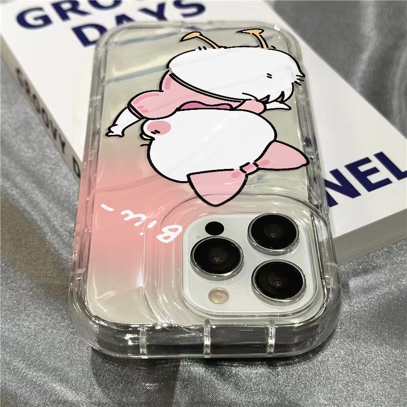 Ốp Điện Thoại Mềm Trong Suốt In Hình Chú Vịt Màu Hồng 1312 Cho Iphone 14Promax / 8 plus 11 /ins7 1312 xr PFD3