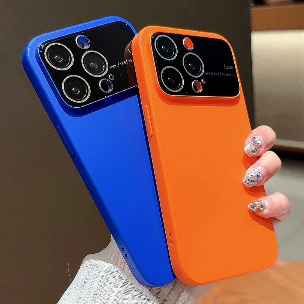Ốp Điện Thoại TPU Mềm Chống Sốc Màu Trơn Đơn Giản Bảo Vệ Ống Kính Máy Ảnh Cho IPhone 12 13 14 Pro Max