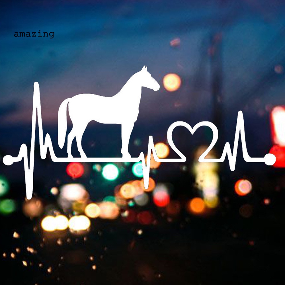 Đề Can Phản Quang Hình Ngựa Hoạt Hình Dễ Thương Dán Cửa Sổ Xe Hơi Xe Tải