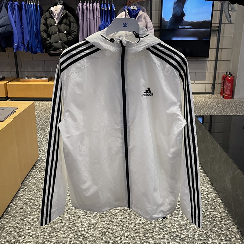 Áo Khoác Gió Adidas Có Mũ Trùm Thoáng Khí Chống Nắng Chính Hãng 100% Cho Nam Và Nữ IB0382