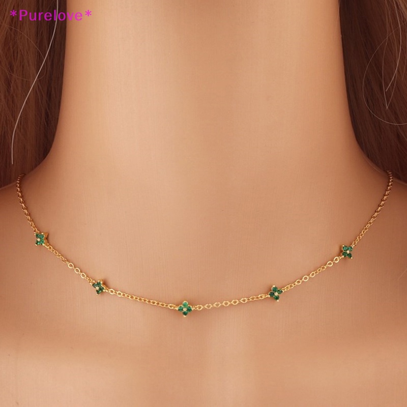 Vòng cổ Mặt Hoa Nhỏ Màu Vàng Thời Trang Dành Cho Nữ Mới