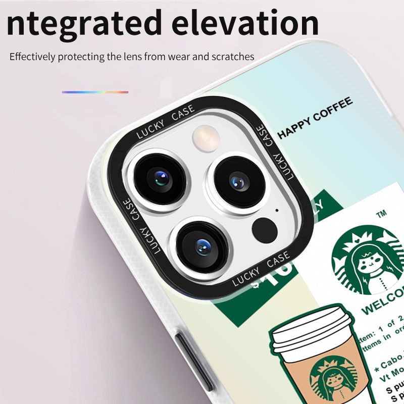 Ốp Điện Thoại Màu Laser Họa Tiết Cà Phê Phong Cách Mỹ Độc Đáo Cho iPhonexr12678plusins 1314promax 9SPB