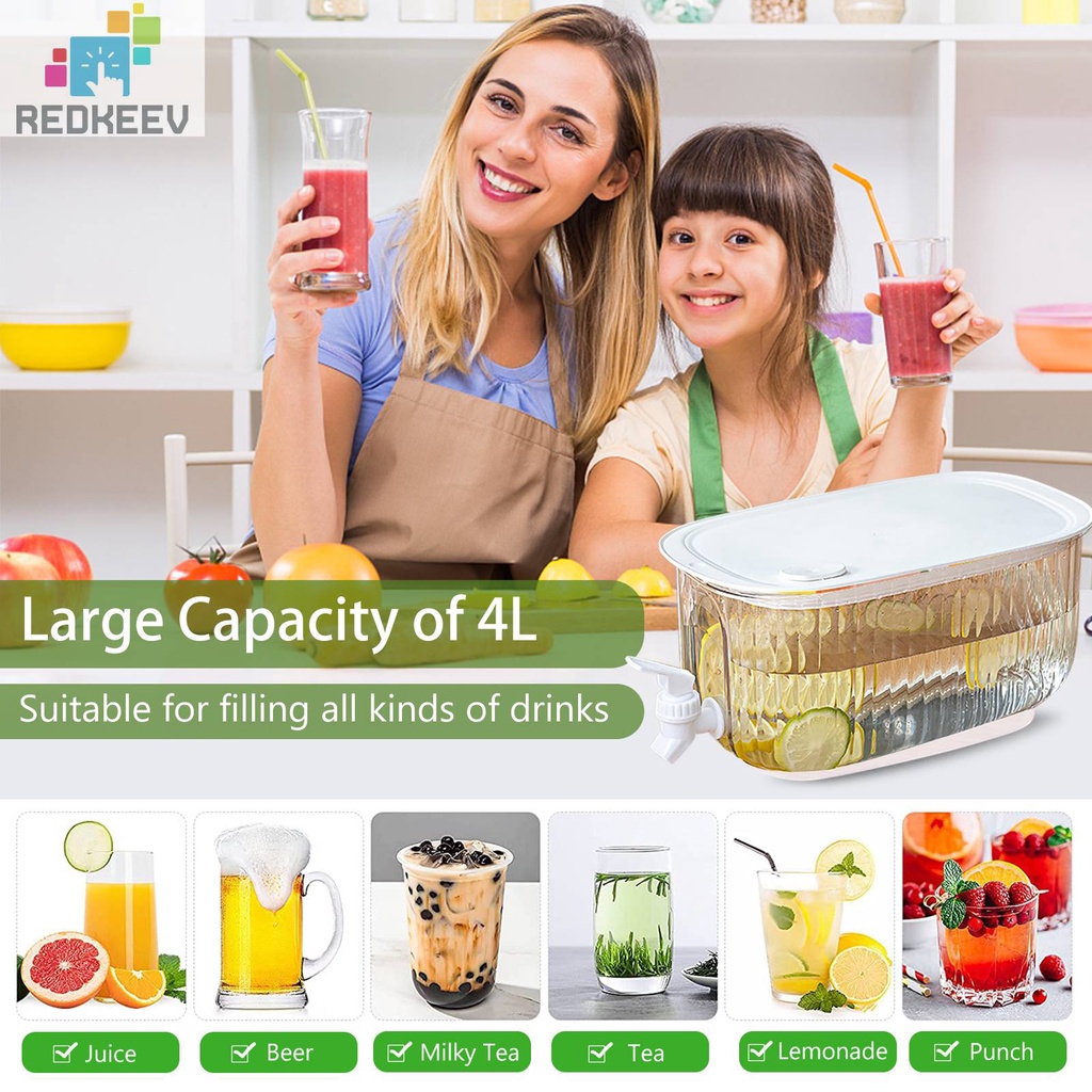 Bình Nước Trong Suốt Dung Tích 4L Kèm Vòi Rót