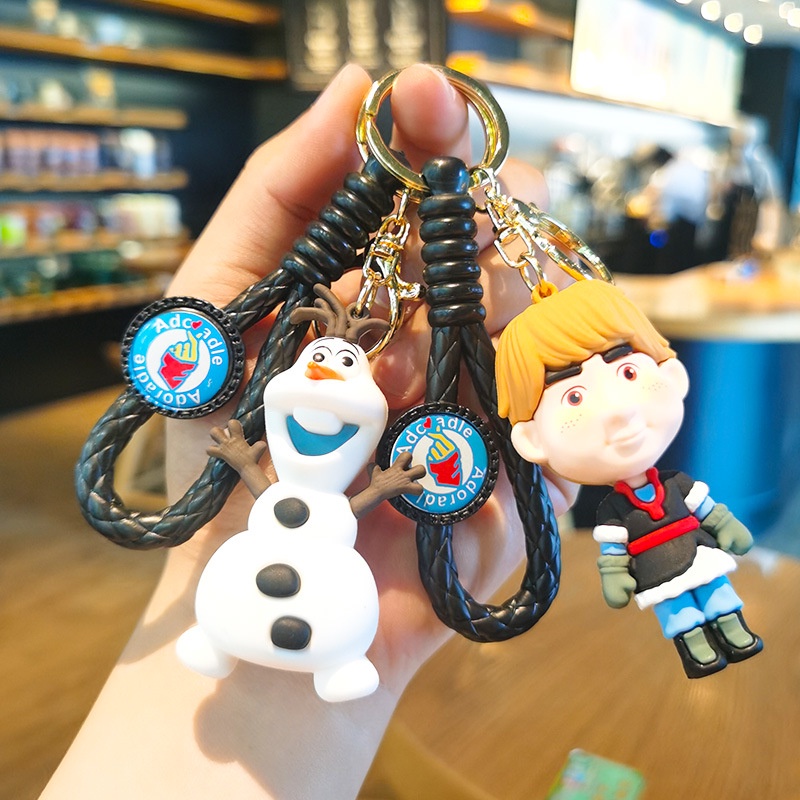 Móc Khóa Silicon Bện Hình Công Chúa Elsa / Bạch Tuyết Hoạt Hình Frozen