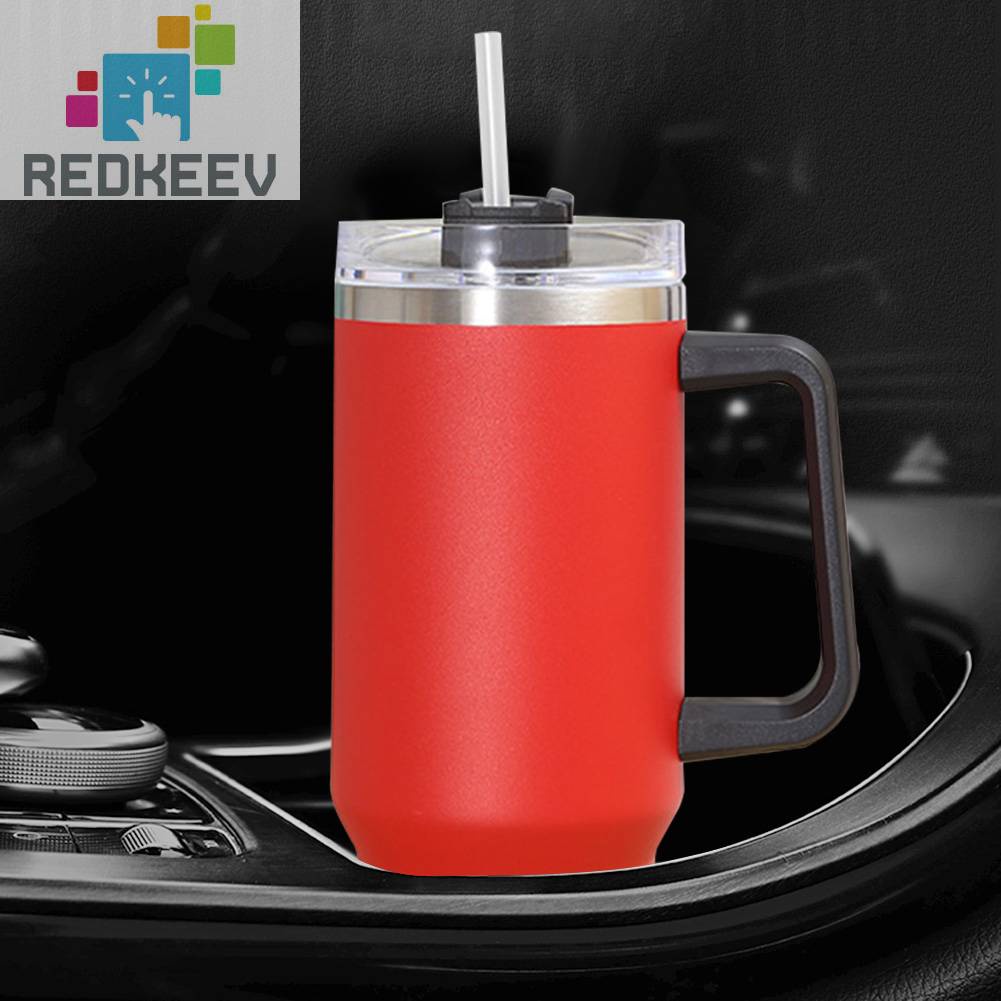Cốc Uống Cà Phê 40oz Bằng Thép Không Gỉ Chống Rò Rỉ Có Tay Cầm Tiện Dụng