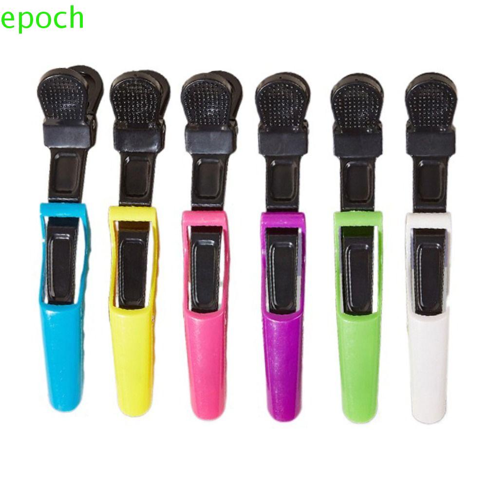 Epoch set 6 Kẹp Tóc Cá Sấu Bằng Nhựa Bền Màu Đen Hồng Dành Cho Thợ Cắt Tóc