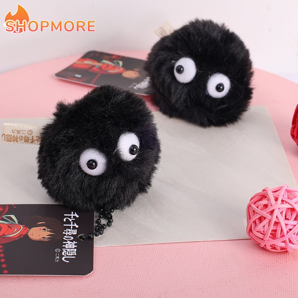 [Marvelous] Móc Khóa Hình Búp Bê Yêu Tinh Nhồi Bông Nhỏ Nhắn Màu Đen Carbon Briquette Hoạt Hình Spirited Away Totoro Miyazaki Hayao Phụ Kiện