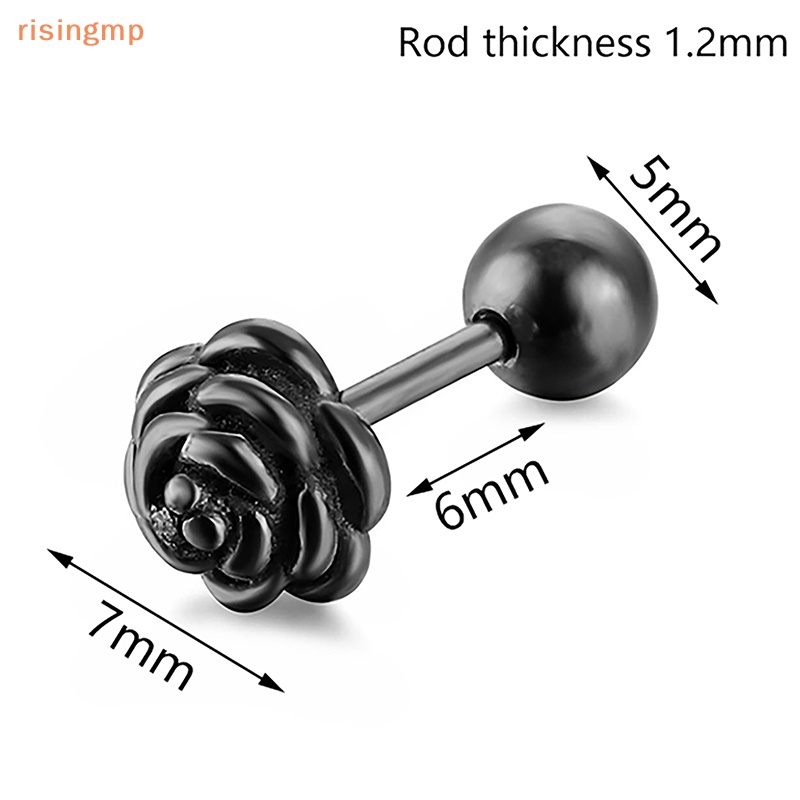 Khuyên Tai Hình Hoa Hồng Bằng Thép Không Gỉ Thời Trang