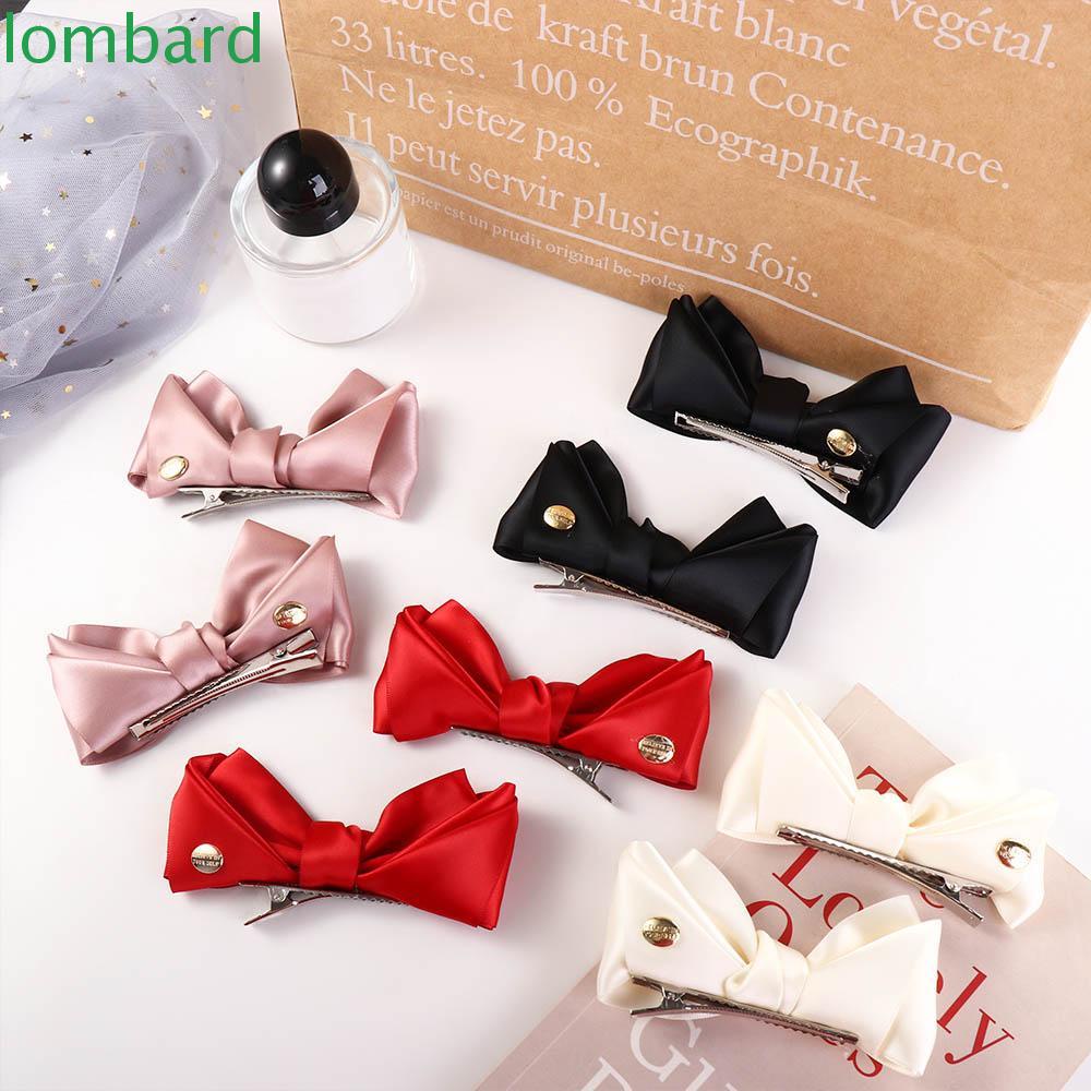 LOMBARD Set 2 Kẹp Tóc Hình Nơ Đơn Giản Thanh Lịch Cho Nữ