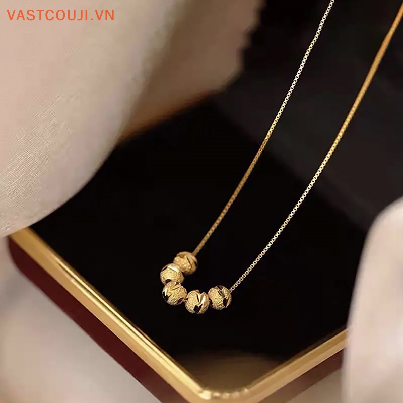 Vòng cổ Chuỗi Hạt Màu Vàng Đơn Giản Thời Trang Hàn Quốc Cho Nữ