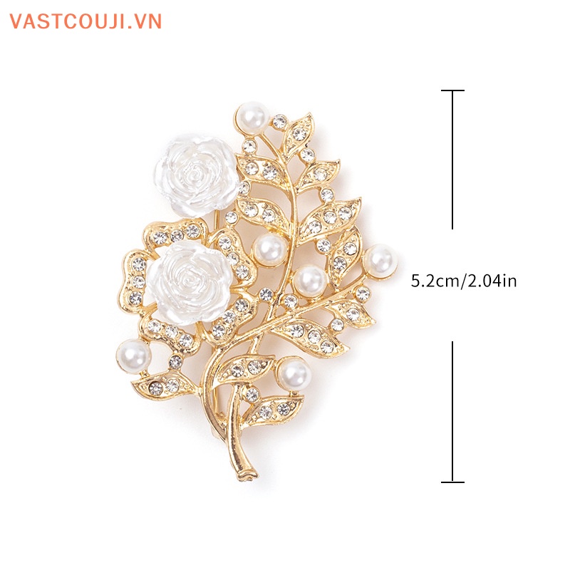 Ghim Cài Áo Hình Hoa Đính Đá Ngọc Trai Chống Ánh Sáng Thời Trang Cho Nữ