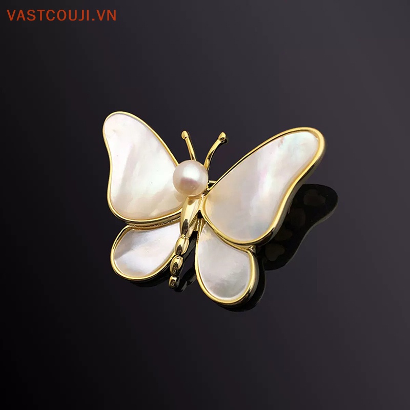 Ghim Cài Áo Hình Bướm Đính Ngọc Trai Giả Thời Trang Cho Nữ