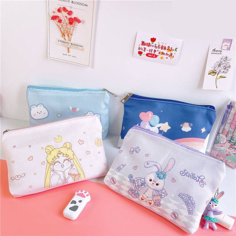 Túi Đựng Bút Chì SY2 Sanrio Cinnamon Stitch Doraemon Pikachu anime Có Khóa Kéo Sức Chứa Lớn Cho Học Sinh